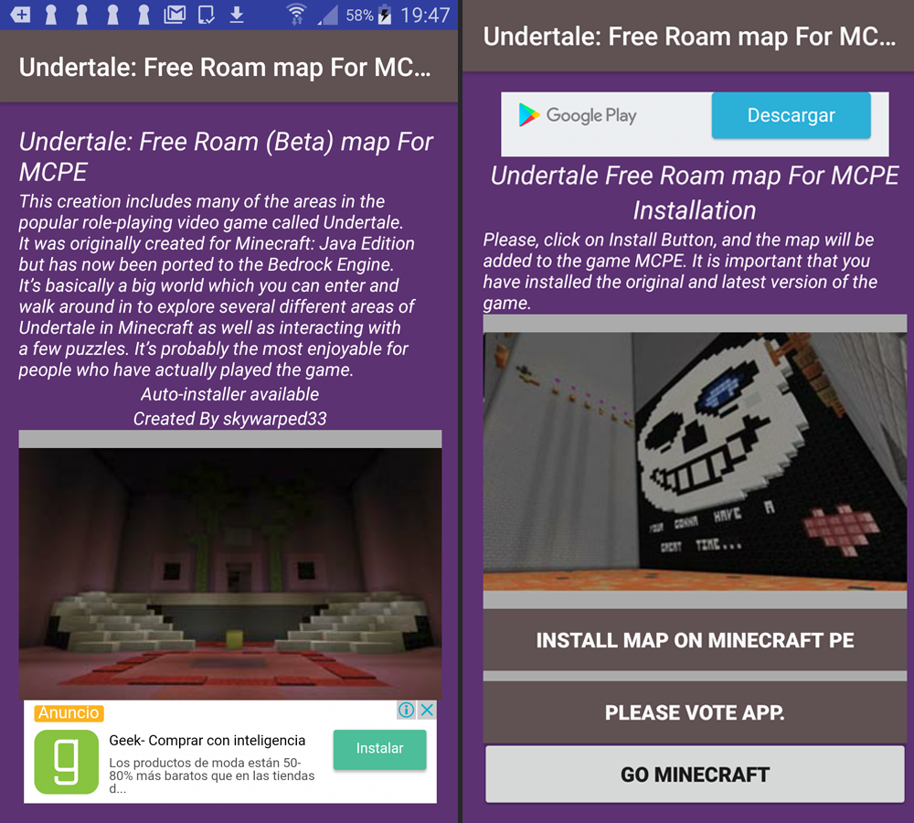 Undertale Map Minecraft Pe Download